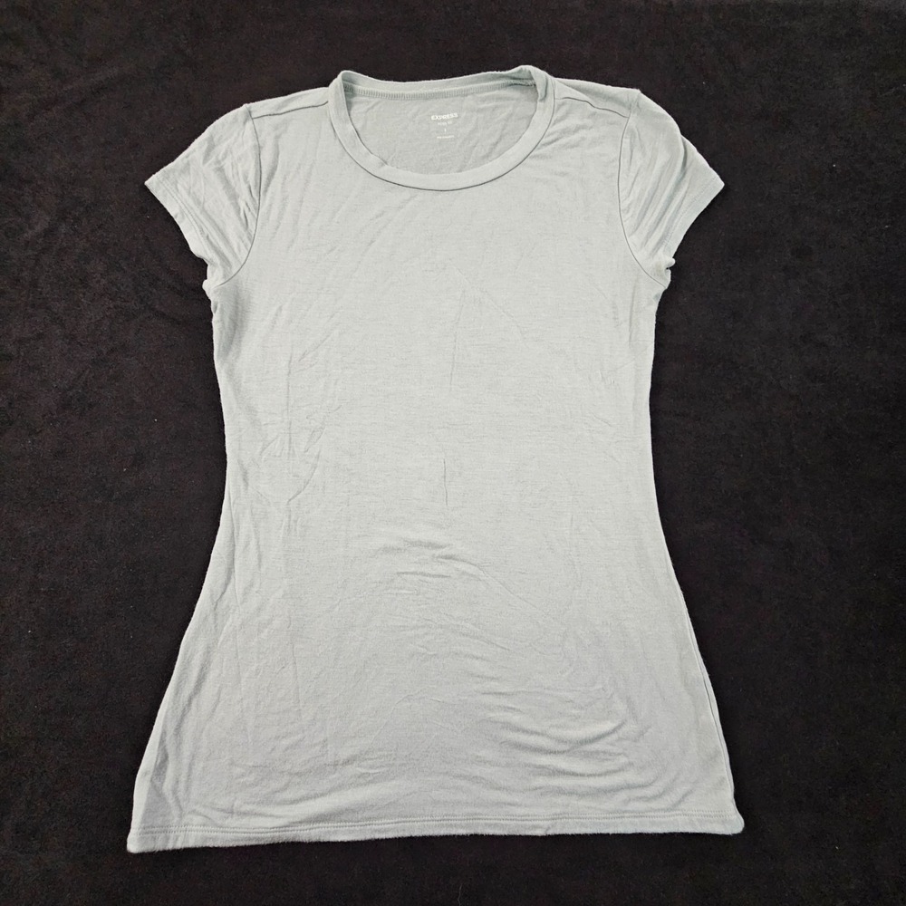 Express Gray Short Sleeve Fitted T-Shirt Women's S